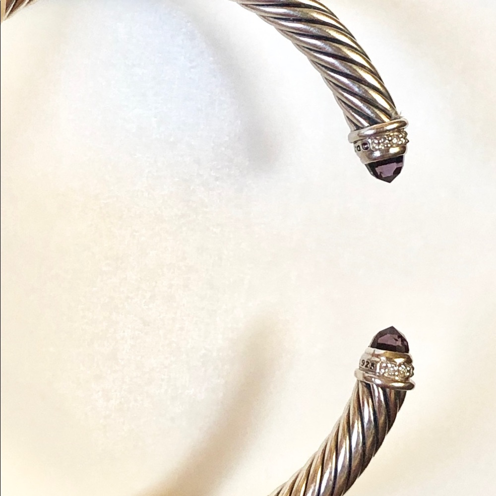 David Yurman Amethyst & Diamond Cable Bracelet - Picture 8 of 8